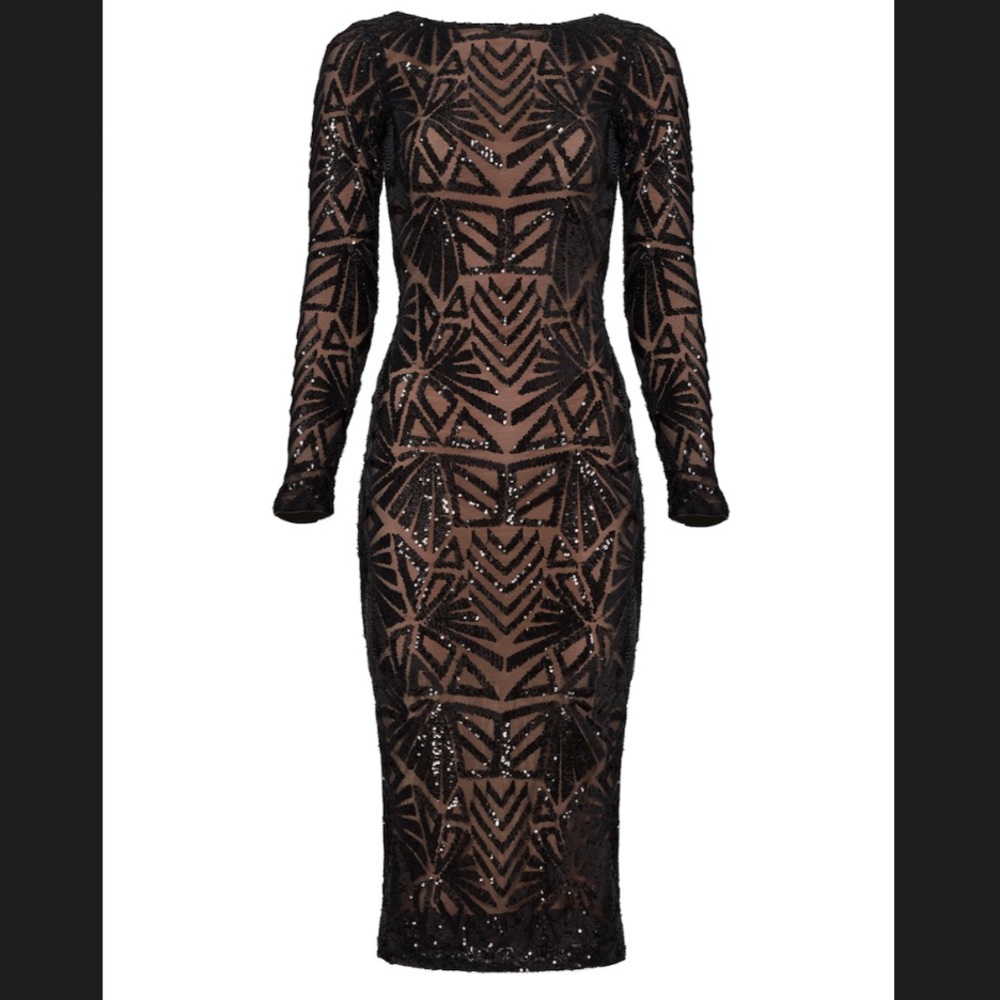 Dress The Population Black Sequin Dress